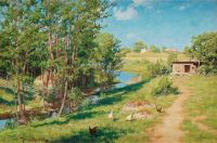Krouthen Johan Summer Day By The Stream canvas print