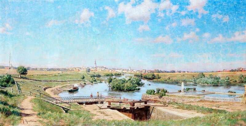 Krouthen Johan View Over Linkoping From Tannefors canvas print