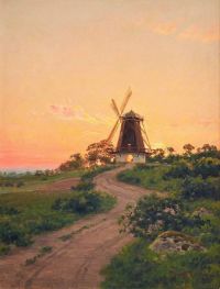 Krouthen Johan Windmill In Sunrise canvas print