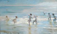 Kroyer Peder Severin A Bunch Of Boys Out In The Sunlit Water