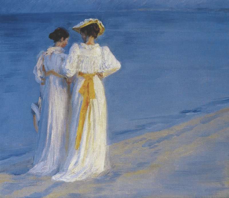 Kroyer Peder Severin Anna Ancher And Marie Kroyer On The Beach At Skagen 1893 canvas print
