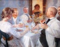 Kroyer Peder Severin At The Lunch Table In Civita D Antino
