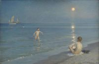 Kroyer Peder Severin Boys Bathing At Skagen. Summer Evening canvas print