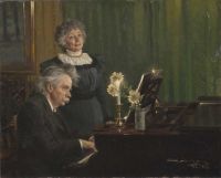 Kroyer Peder Severin Edvard Grieg Accompanying His Wife 1898 canvas print