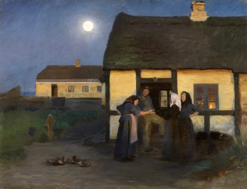 Kroyer Peder Severin In Front Of Christoffer S House. A Midsummer Evening Skagen canvas print