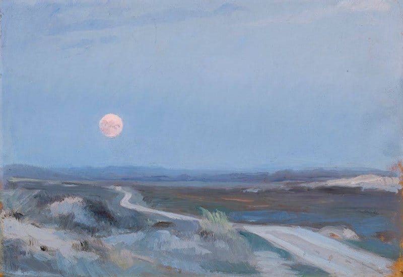 Kroyer Peder Severin Landscape From Stenbjerg With Moon canvas print