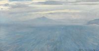 كروير بيدر سيفيرين ضبابي البحر الأزرق. جبل فيزوف في الخلفية