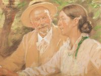 Kroyer Peder Severin Porträt von Michael und Anna Ancher Geschenk an die Anchers anlässlich ihrer Silberhochzeit 1905