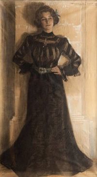 Kroyer Peder Severin Portrait Of The Artist S Wife. Marie Kroyer 1901 canvas print