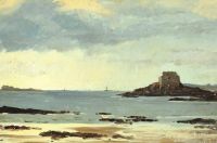 Kroyer Peder Severin Study Of The Beach On A Grey Day At St. Malo