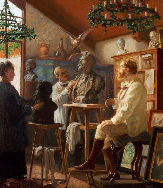 Kroyer Peder Severin The Painter P. S. Kroyer Is Being Modelled In His Studio In Skage canvas print