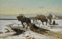 Kryzhitsky Konstantin Yakovlevich Ice Cutting 1886 canvas print