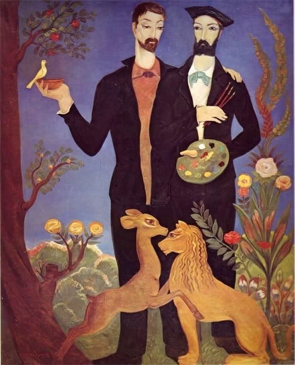 Lado Gudiashvili Pirosmani And Henri Rousseau - 1976 canvas print
