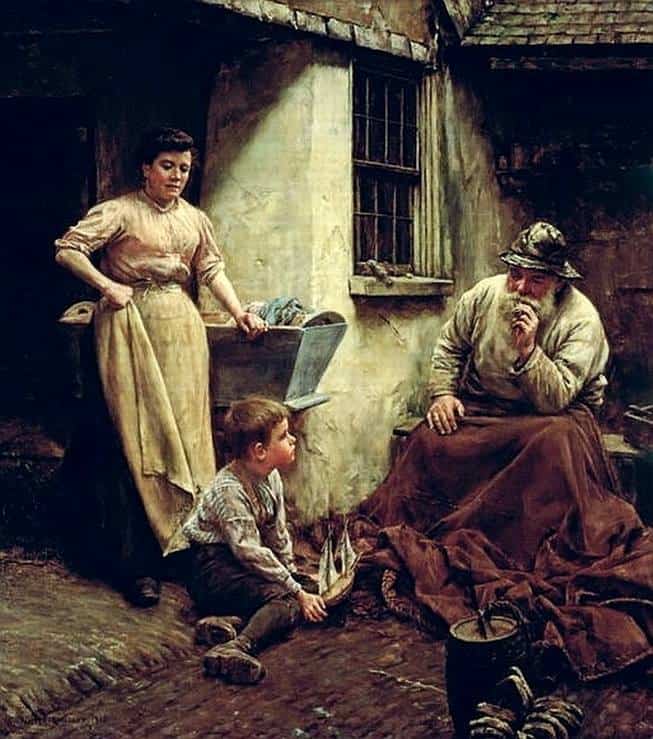 Langley Walter A Chip Off The Old Block Ca. 1905 canvas print
