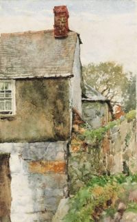 Langley Walter A Cottage At Tredavoe Near Newlyn Cornwall Ca. 1880 canvas print