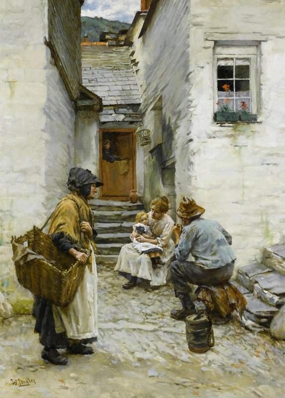 Langley Walter Cornish Fisherfolk Ca. 1909 canvas print