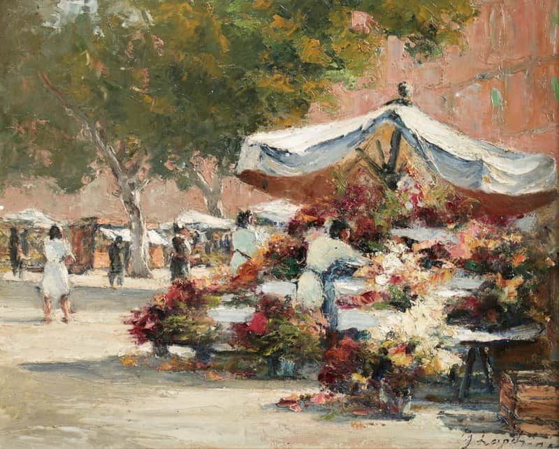 Lapchine Georgy Alexandrovich Le Marche Aux Fleurs Ca. 1930 canvas print