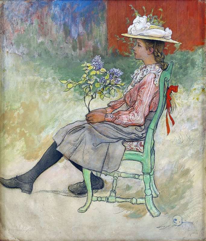 Larsson Carl Dagmar Grill I Tradgarden   Lilla Hyttnas 1909 canvas print