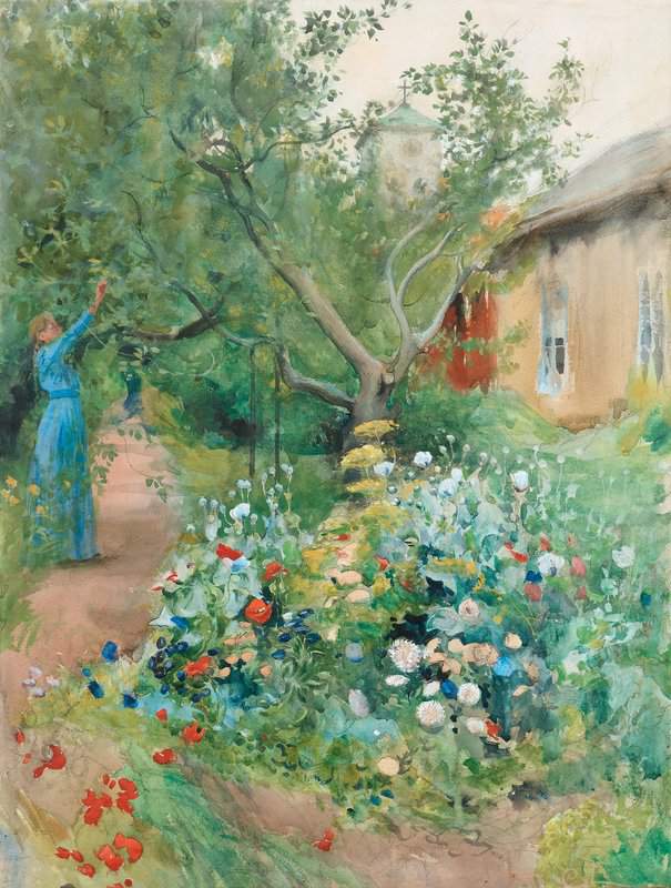 Larsson Carl Garden Scene From Marstrand On The West Coast Of Sweden canvas print