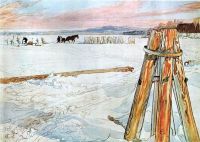 Larsson Carl Harvesting Ice 1905 canvas print