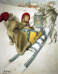 Larsson Carl Kersti Sledging 1901 canvas print