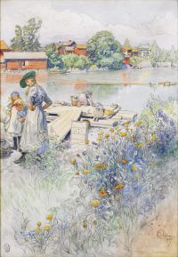 Larsson Carl Klappbrygga Vid Sundbornsan 1917
