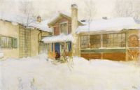 Larsson Carl My Country Cottage In Winter Sundborn 1904 canvas print
