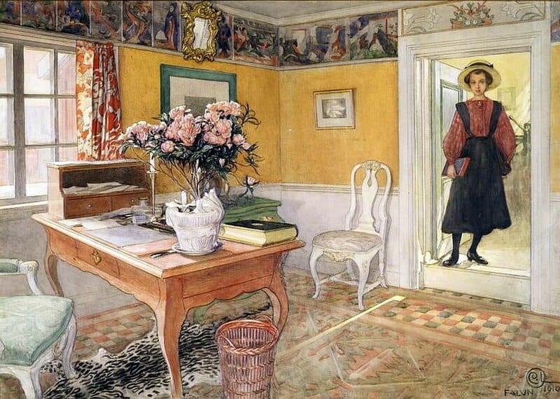 Larsson Carl School Girl In An Interior 1910 canvas print