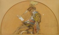 Larsson Carl Study For A Lunette In The Foyer Of The Royal