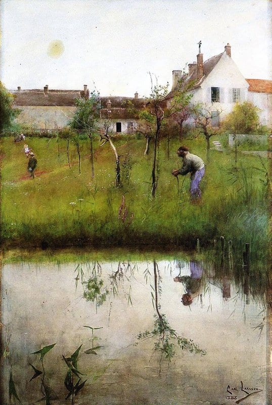 Larsson Carl The Old Man And The New Trees canvas print