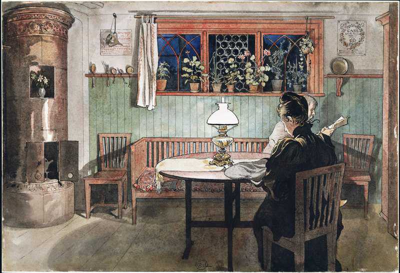 Larsson Carl When The Children Have Gone To Bed canvas print