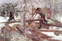 Larsson Carl Woodcutters In The Forest 1906 canvas print