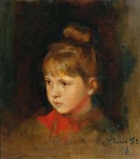 Laszlo Philip Alexius De Ein blondes Mädchen mit roter Schleife 1898 Leinwanddruck