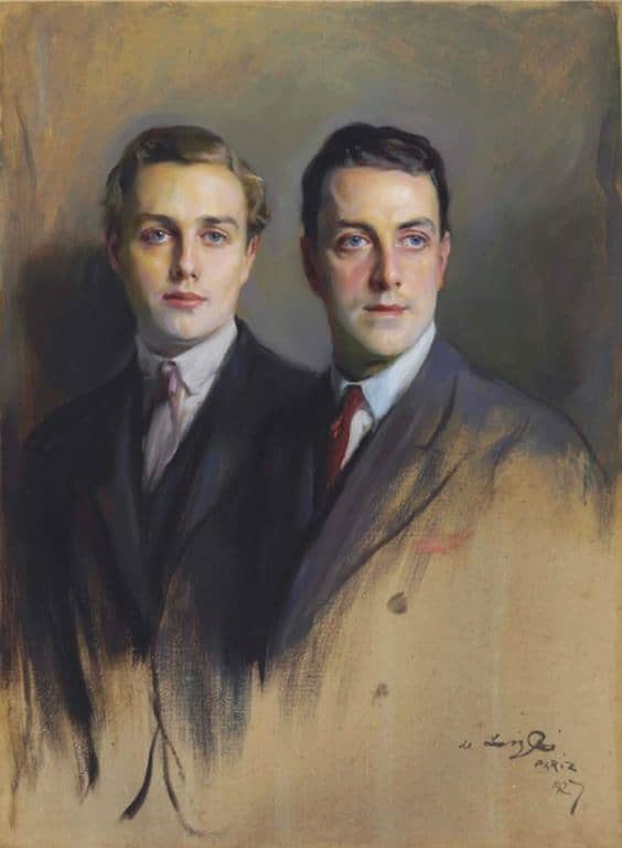 Laszlo Philip Alexius De Double Portrait Of Reginald Wright And John Brady Wright His Stepson Half Length 1927 canvas print