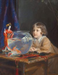 Laszlo Philip Alexius De John De Laszlo und ein Goldfischglas 1918