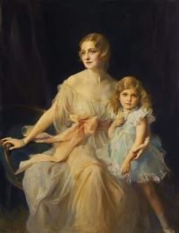 Laszlo Philip Alexius De Porträt von Frau Claude Leigh und Miss Virginia Leigh 1933