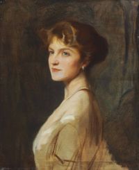 Laszlo Philip Alexius De Porträt des Hon. Ivy Gordon Lennox, spätere Herzogin von Portland, im Profil nach links, Brustlänge ca. 1927