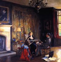 Laszlo Philip Alexius De The Last Days At Chequers Lord And Lady Lee Of Farenam In The Hawtrey Room 1920 canvas print
