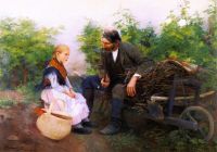 Laszlo Philip Alexius De Das kleine Mädchen und der Gärtner Leinwanddruck