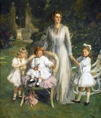 Lavery John Archibald Benn Duntley Maconochie With His Mother And Sisters 1908 canvas print