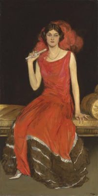 Lavery John Lady In Red Mrs Owen Barton Jones 1924 canvas print