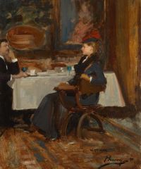 Lavery John Mrs Adam At Dinner 1890