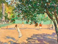 Lavery John Tennis Under The Orange Trees Cannes 1929 canvas print