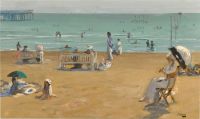 Lavery John The Bathing Hour Lido Venice 1912
