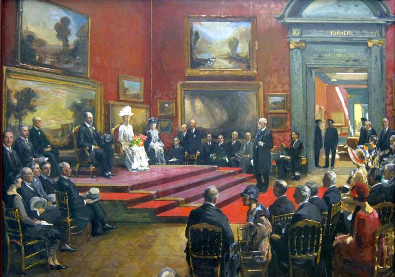 Lavery John The Opening Of The Modern Foreign And Sargent Galleries At The Tate Gallery canvas print