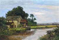 Anführer Benjamin Williams Leinwanddruck „Cottage By The River“.