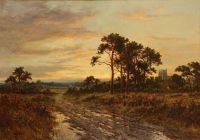 Leader Benjamin Williams Evening Landscape canvas print