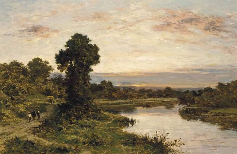 Leader Benjamin Williams Evening On The Thames At Shillingford 1905 canvas print
