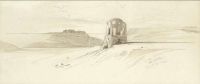 لير إدوارد منظر طبيعي مع برج انفرادي 1848