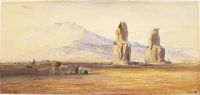 لير إدوارد تمثال ممنون طيبة مصر 1854
